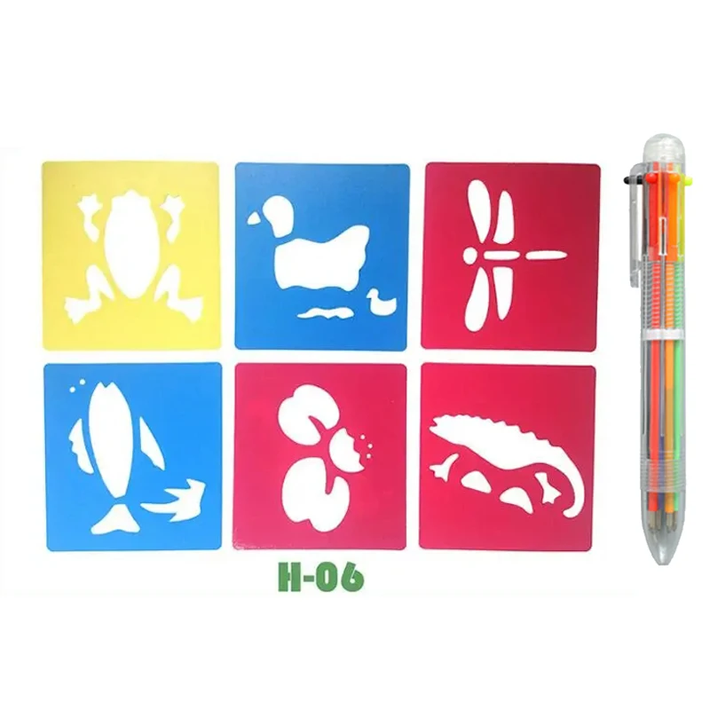 DIY Cartoon Shape Drawing Stencils for Educational Art
