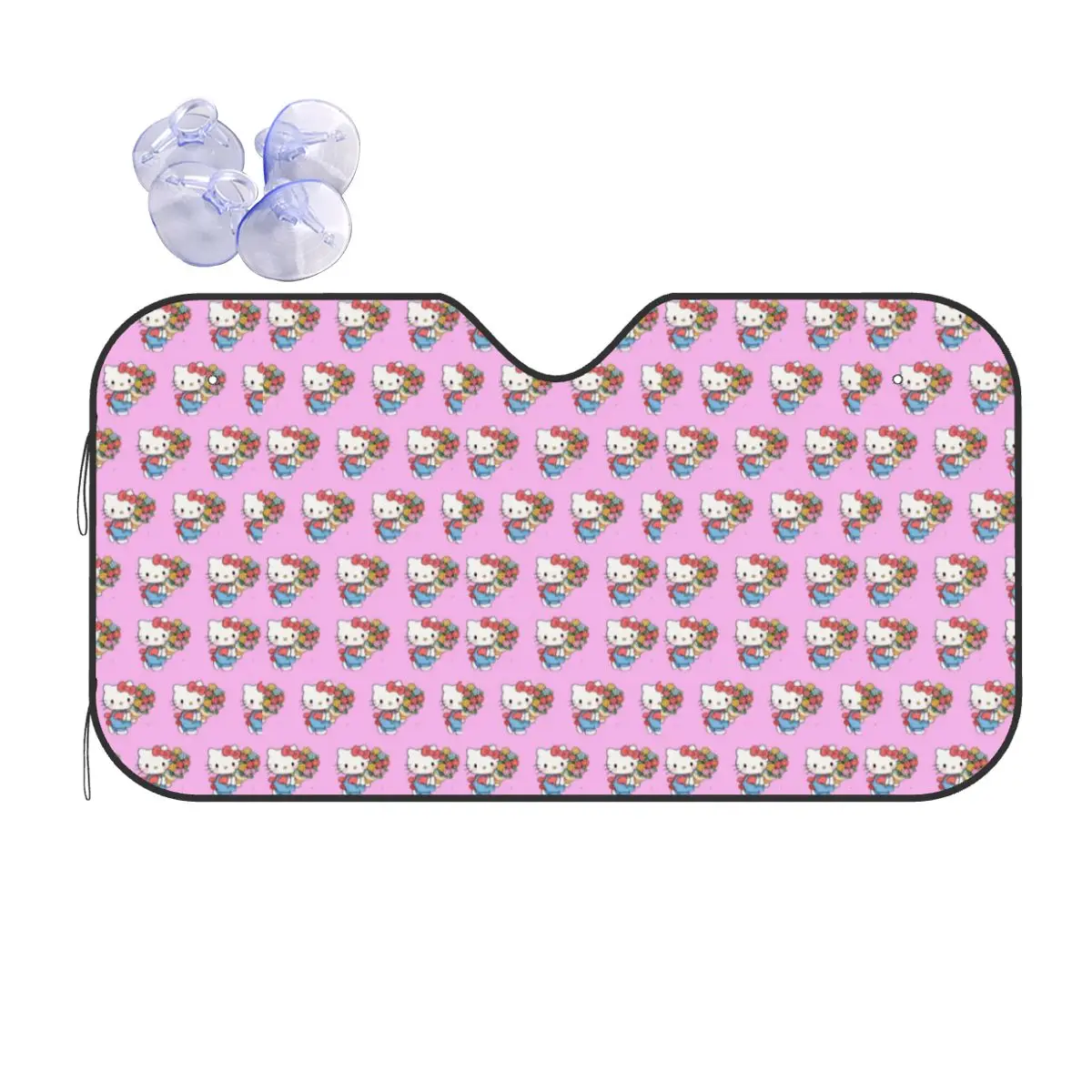 

Custom Hello Kitty Cat Front Windshield Sun Shade Foldable Anime Cartoon Auto Sunshade for Car Truck SUV Visor Protector