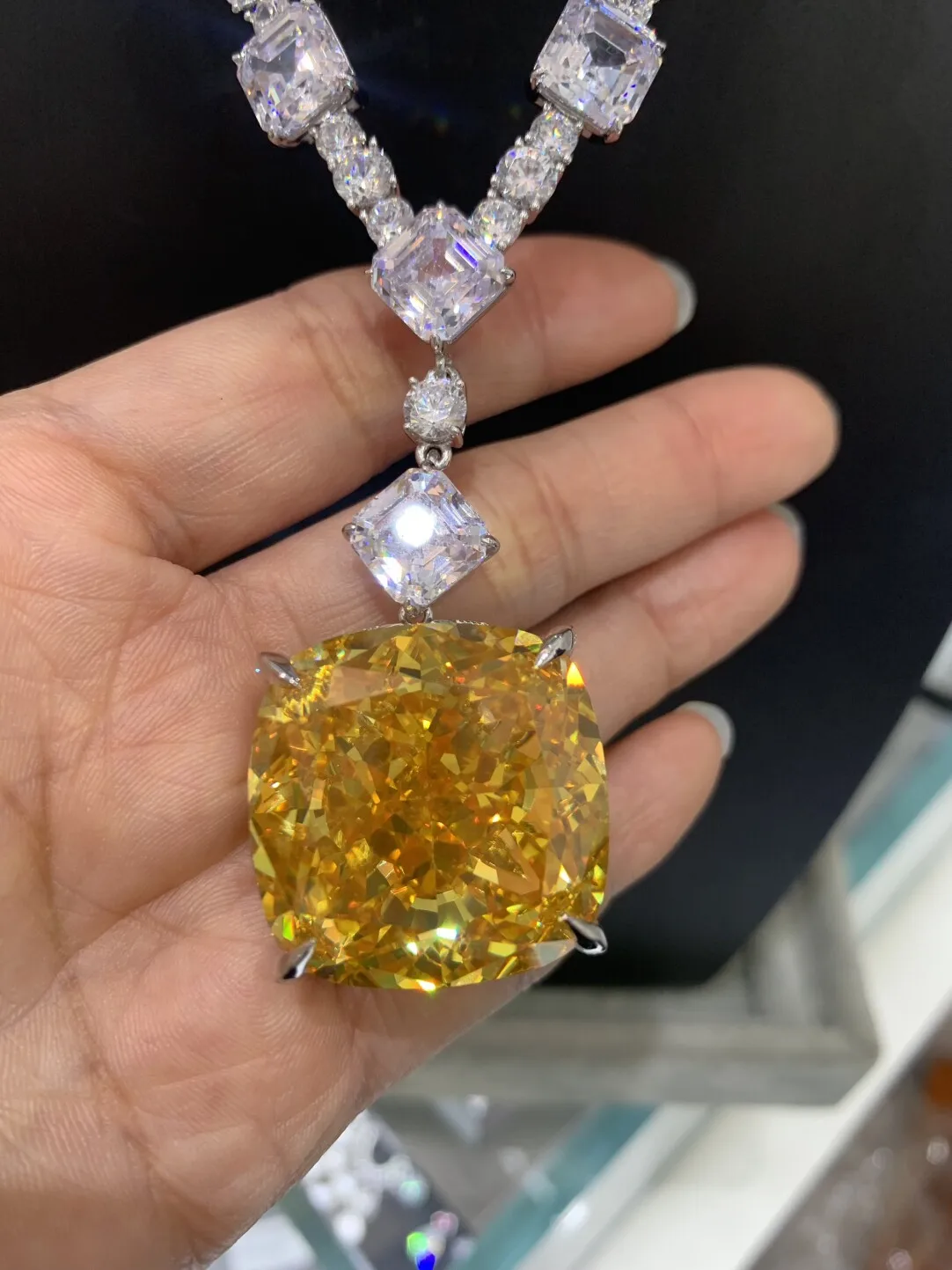 luxury jewelry 925 sterling silver with cubic zircon pendant necklace for party fine women jewelry MIYI