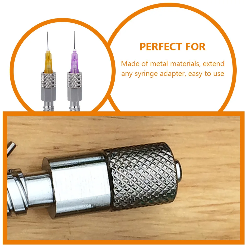 

2pcs Metal Syringe Extendable Needle Adapter For Industrial Dispensing Reusable Dispenser Needle Adapter For Adhesive Glue