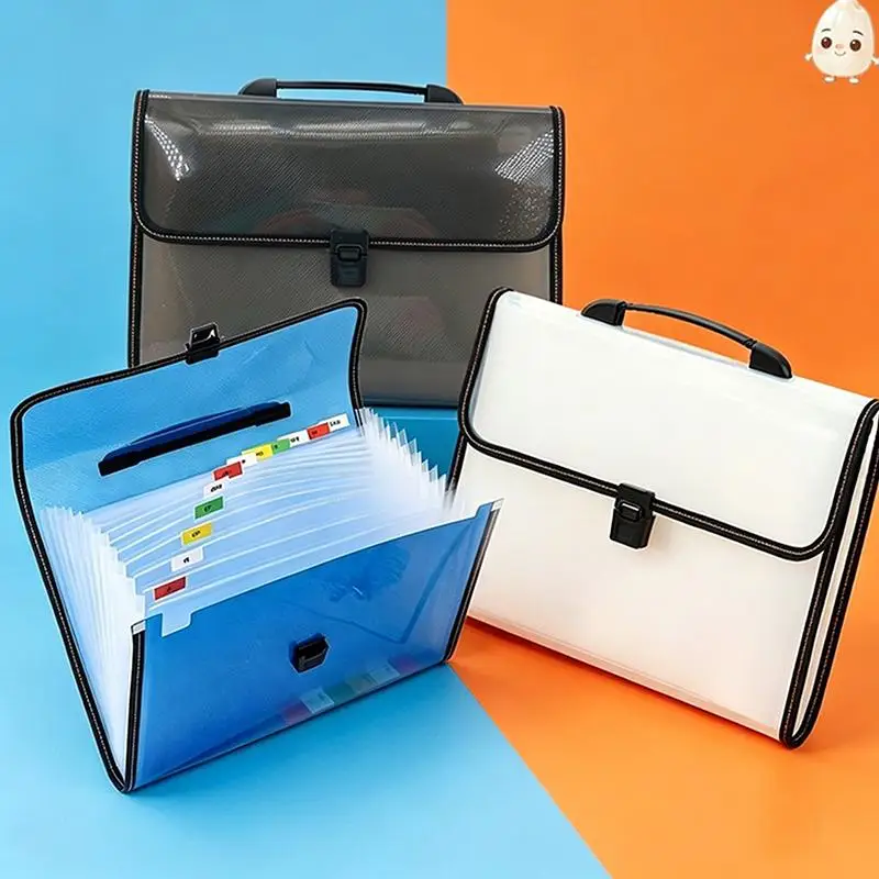 Long Size Document Organizer Folder Sturdy File Holder with Handle for Small Business Invoice Receipt Archiving