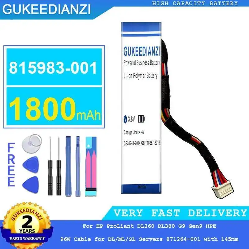 

Battery For HP Proliant DL360 DL380 G9 Gen9 Hpe 96W Cable DL ML SL Servers 871264-001 With 145Mm 815983-001 Stable 1800Mah