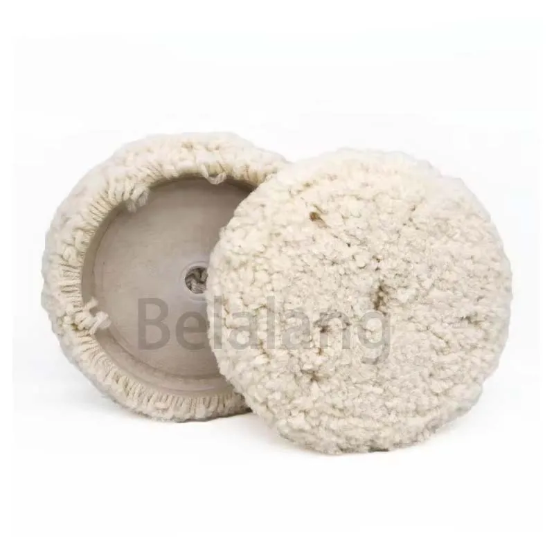 

Belalang High Density Single sided Twisted 100% Natural Wool Polishing PadHook and Loop 8inch