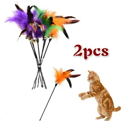 2 Pcs Cat Toy Bell Feather Funny Cat Rod Toy Cat Toys Interactive Cat Accessories Pet Cat Supplies