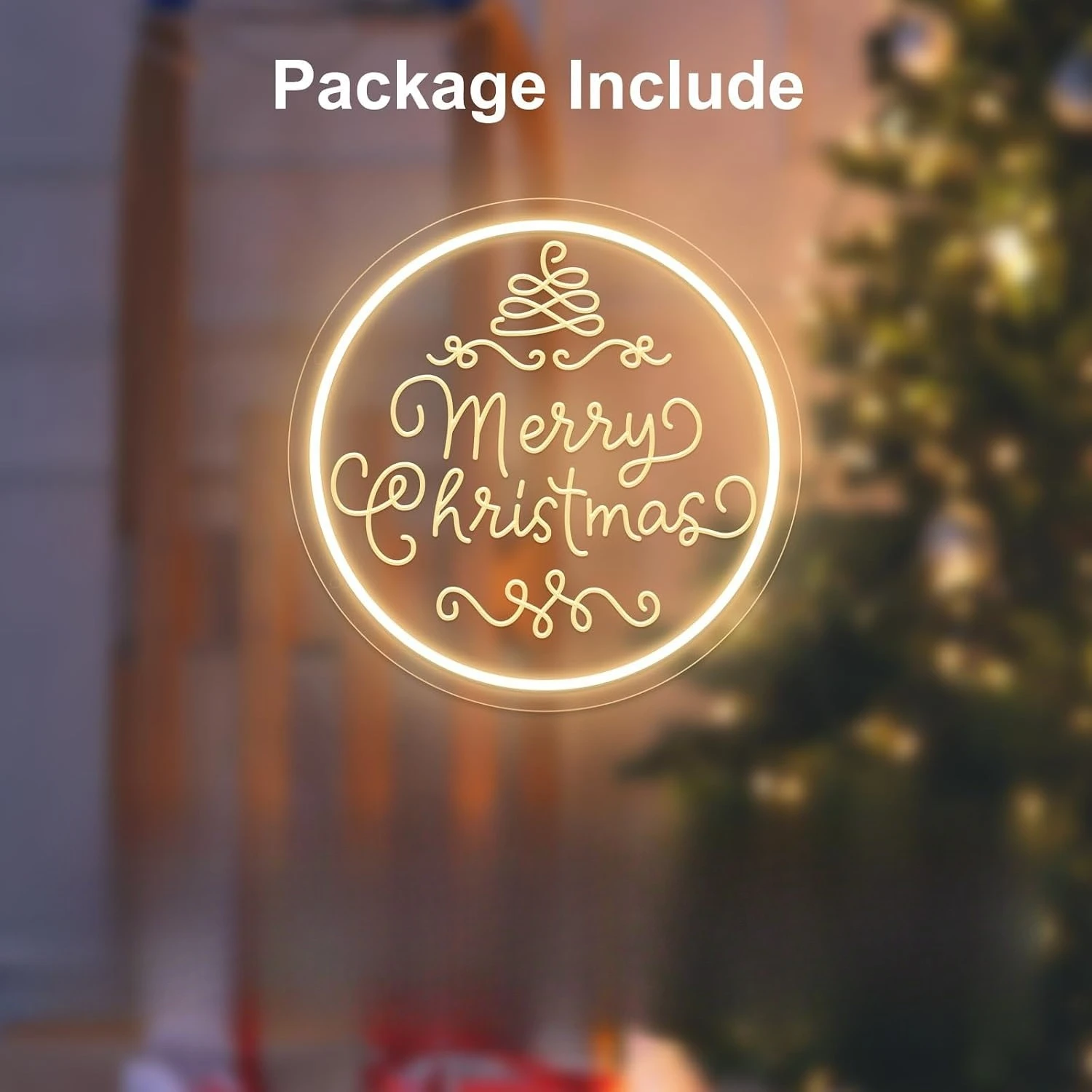 Merry Christmas Neon Sign USB Powered LED Neon Light Wall Hanging Decor for Home Party Holiday Xmas Decoration Gifts