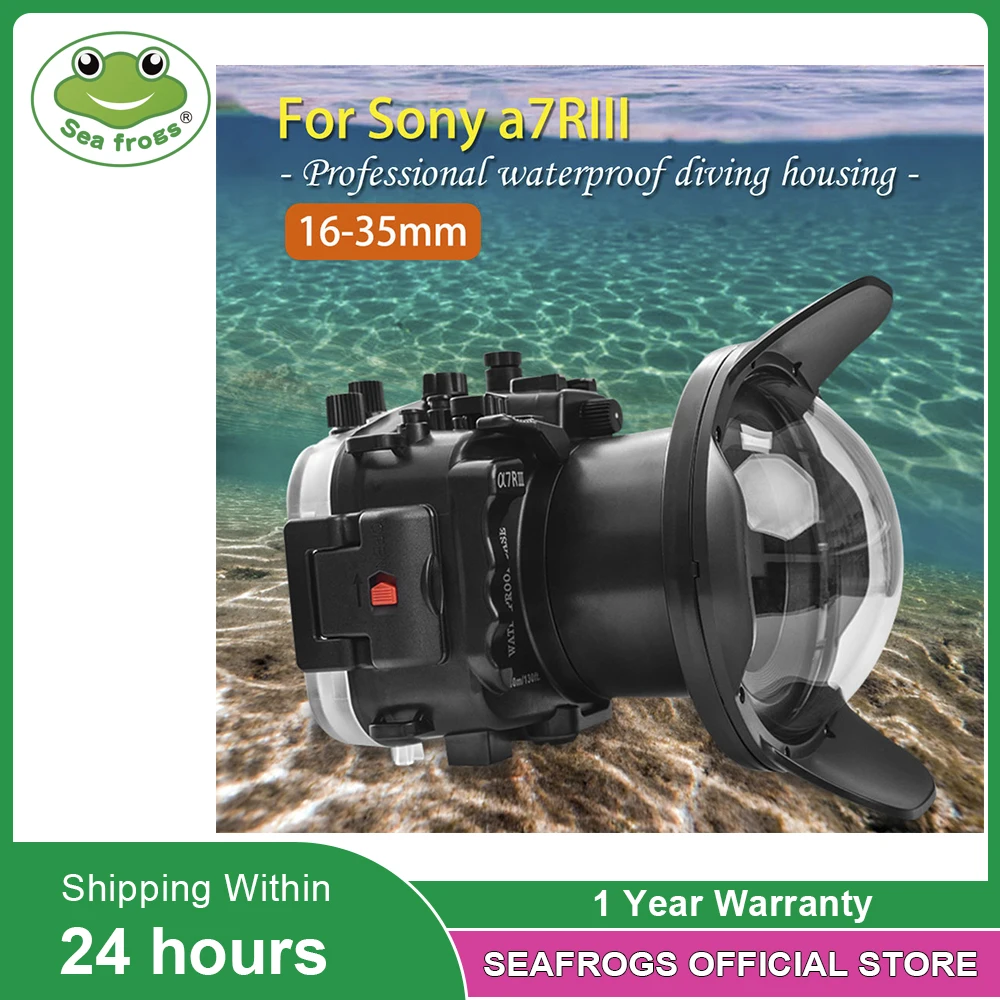 Seafrogs IPX8 40meter Black Waterproof Camera Case for Sony A7RIII/A7III 16-35mm 28-70mm 90mm Lens Diving Camera Housing