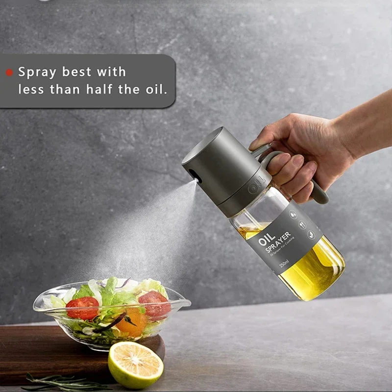 Zackoo 250ml Oil Spray Bottle High Borosilicate Glass Olive Oil Sprayer Mister Spray Cooking Oil Dispensers for Air Fryer Salad