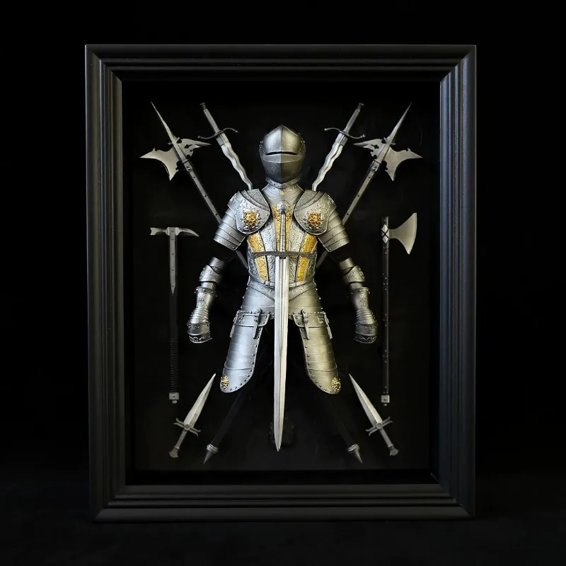 Dragon Flying Rabbit Dance, Tabletop Ornament Resin Ornament, European Medieval Knight Armor Photo Frame