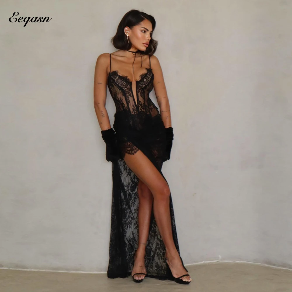 

High Slit Party Dresses Woman Evening Gown Customized Lace Mermaid Women's Long Prom Dress Formal Event Dresses 2026