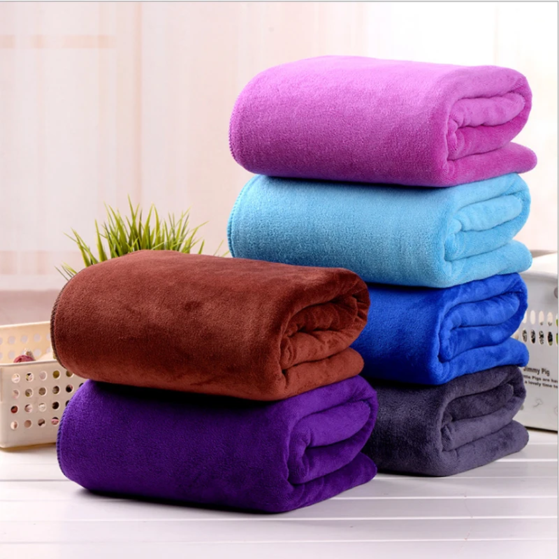 

New Household Microfiber Bath Towel Thickened 80x180cm Bath Towel Skin Management Beauty Salon Bed Towel Pack Headscarf