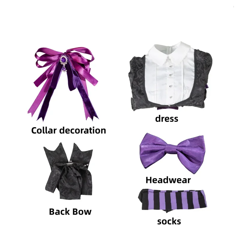 Anime Panty & Stocking con calza reggicalze · parrucca costume cosplay anarchia abito da sera viola Lolita donna bella festa sui