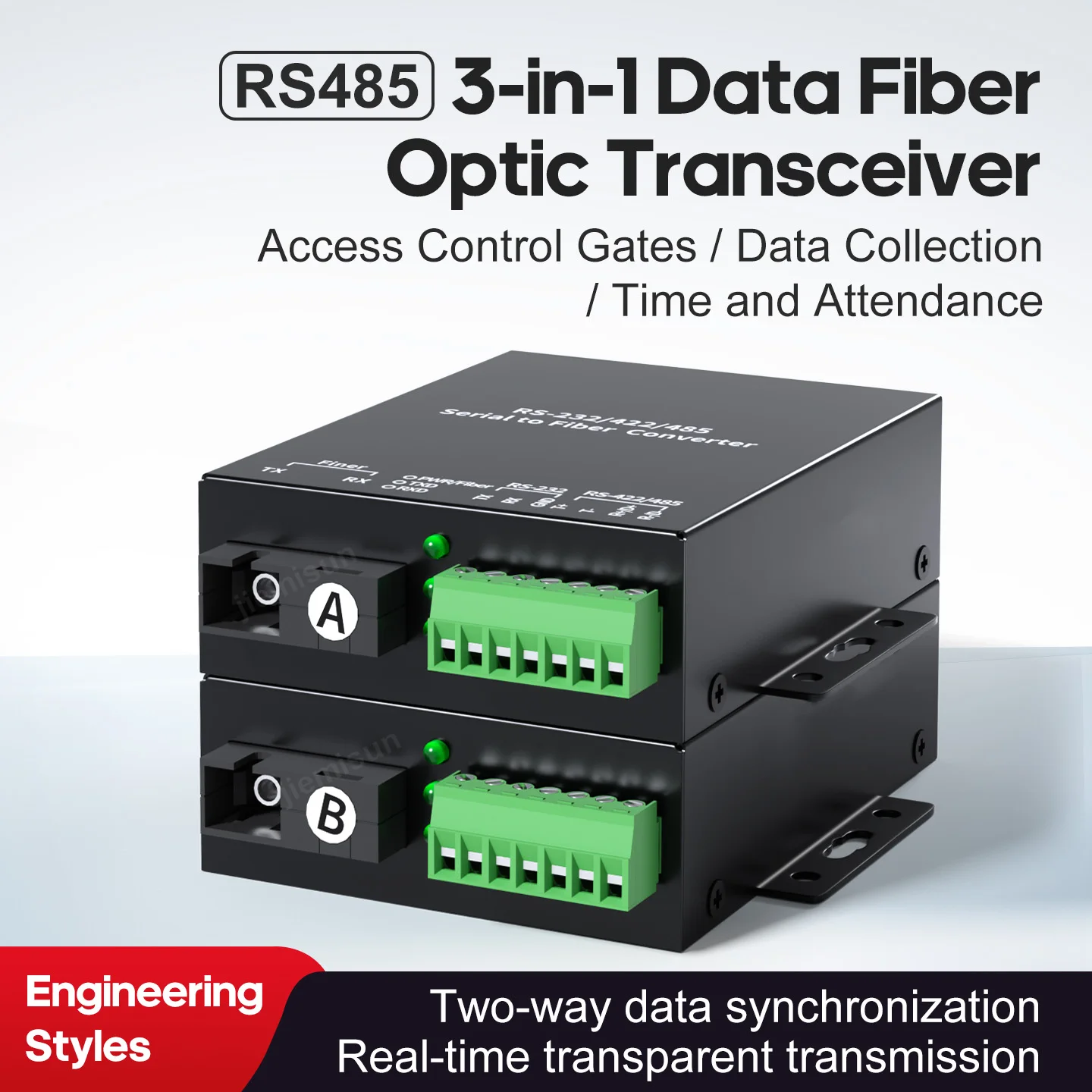 1ch-2ch-rs485-rs422-rs232データ光トランシーバー-1ウェイ双方向3-in-1-scポートシングルモードシングルファイバーメディアコンバーター