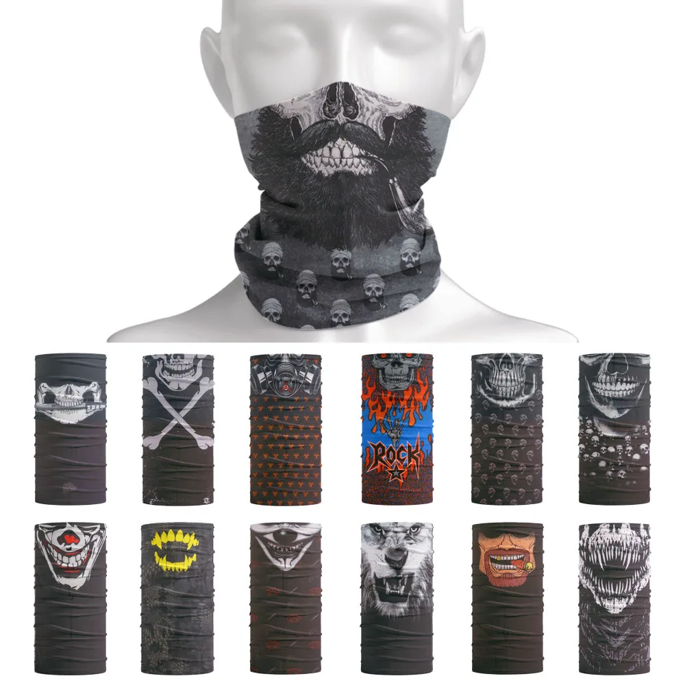 

Cosplay Skull Seamless Neck Gaiter Breathable Biker Face Mask Cycling Fishing Ski Bandana Men Women Running Headwear Tube Scarf