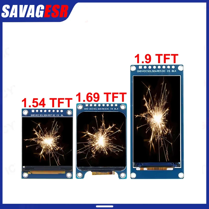 Display Module 1.54 / 1.69 / 1.9 Inch All Color Full View HD IPS TFT Screen SPI Interface ST7789 Controller For Arduino 1pcs