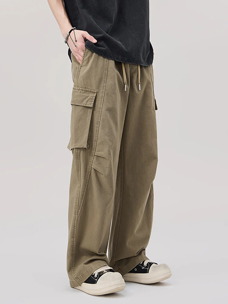 

Новинка 2025 года, винтажные брюки десантника из чистого хлопка в американском стиле ретро, свободная прямая рабочая одежда, длинные брюки для мужчин