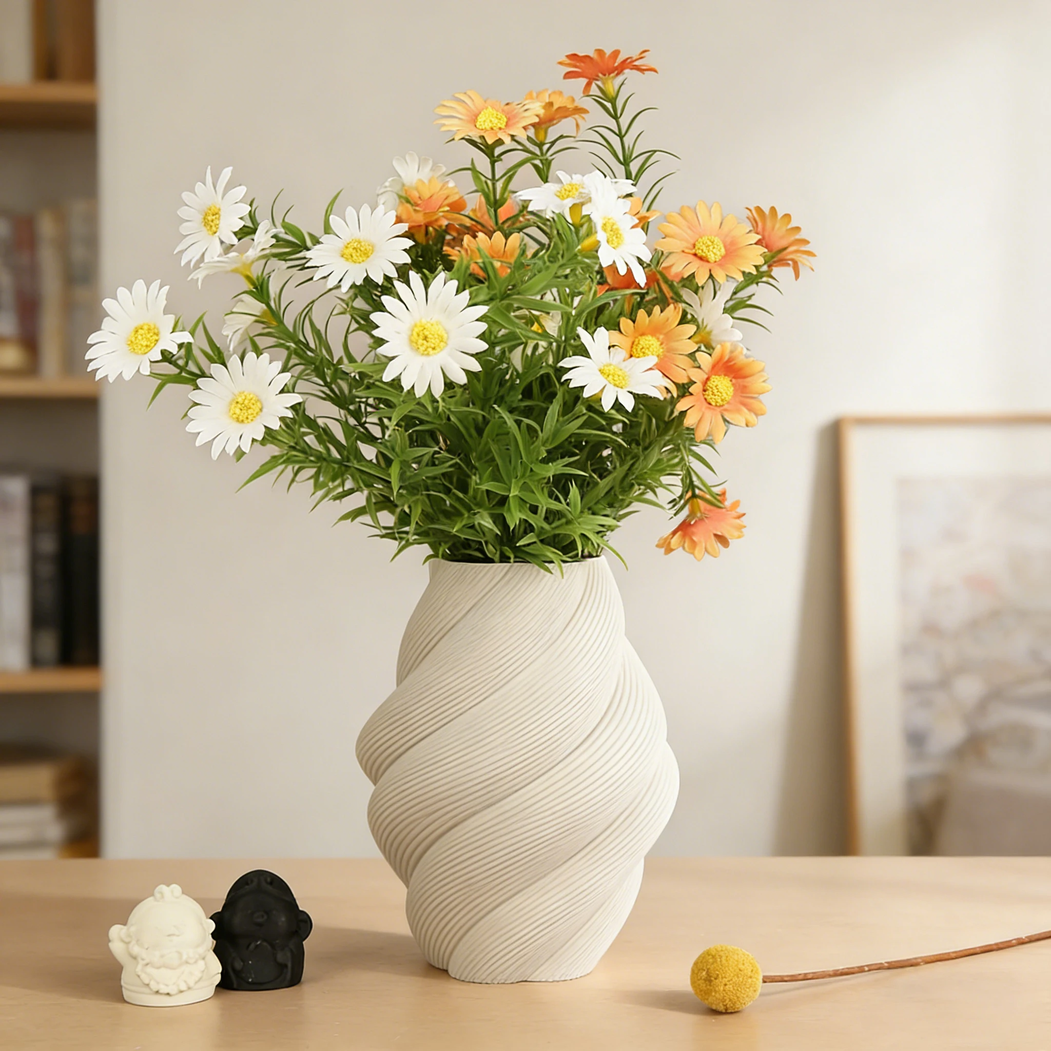 

Трансграничная минималистичная спиральная текстура, декоративная ваза в стиле INS для свежего теплого домашнего рабочего стола, мягкое украшение, сценарий