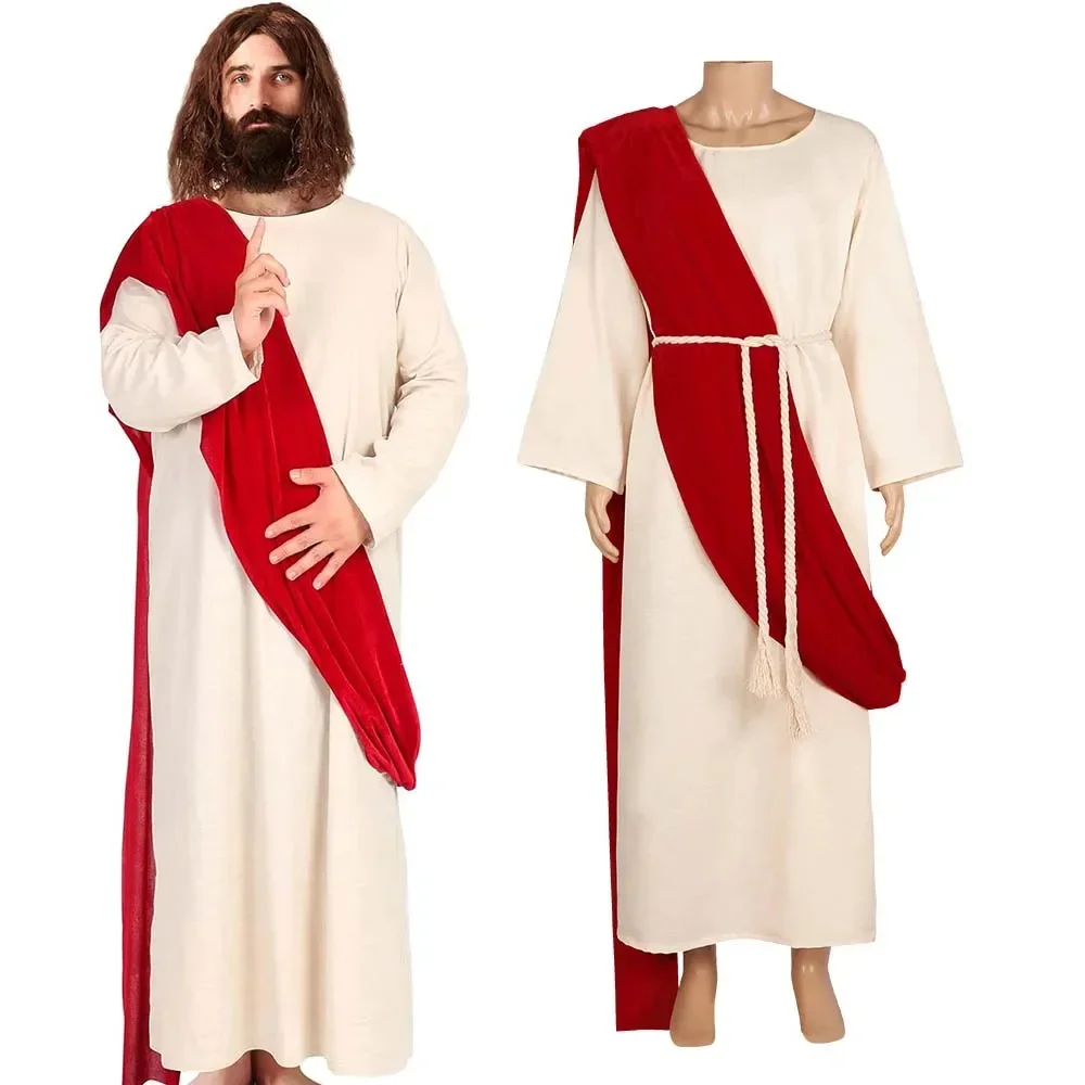 

Adult Men Bible Religion Christ Halloween Jesus Robe Costume Party Performance Costume