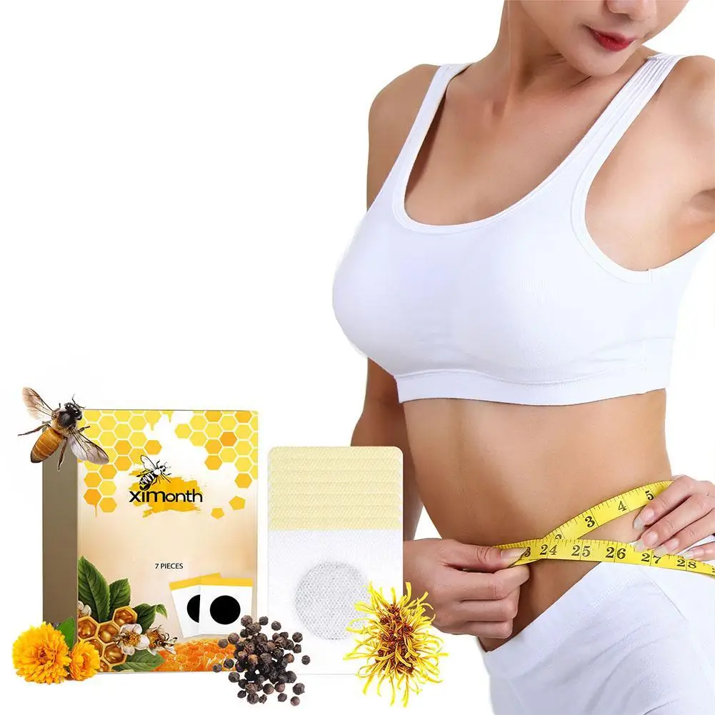 7pcs/box Bee Slimming Patch Belly Slimming Patch Lose Weight Detox Abdominal Navel Sticker Fast Burning Fat Improve Stomac