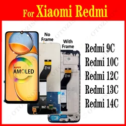 LCD With Frame For Xiaomi Redmi 14C 13C 12C 10C 9C Display Screen Touch Digitizer 2411DRN47C 23100RN82L M2006C3MG M2006C3MG LCD