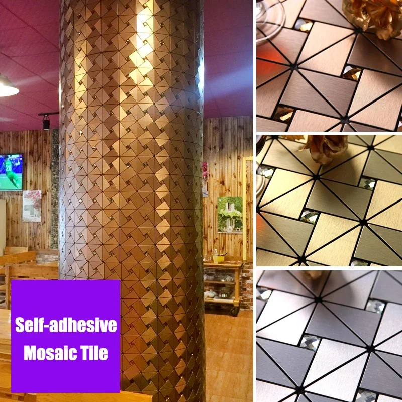 30*30cm Backdrop Wall Mosaic Tile Self-Adhesive Wall Stickers for Floor Bathroom Wallpapers DIY Bedroom TV Wall Decor