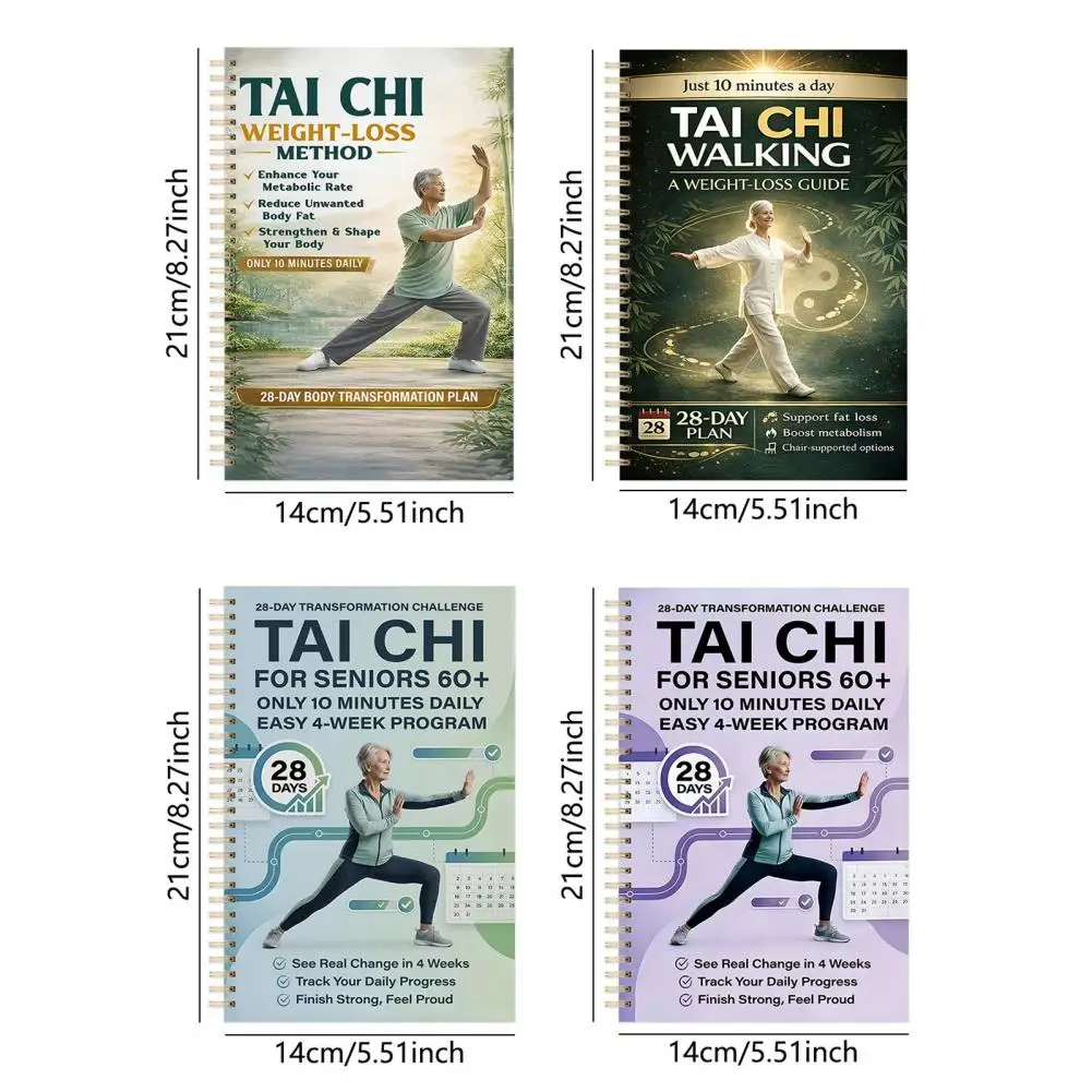 Senior Fitness Planner Tai Chi Practice Planner for Seniors 28-day Fitness Log Wellness Tracker Balance Improvement Weight Loss