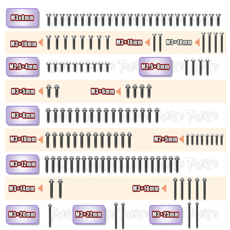 Original T works TSSU-XB2'22 64 Titanium Screw set ( UFO Head ) 131pcs.( For Xray XB2'22 )ssional Rc part