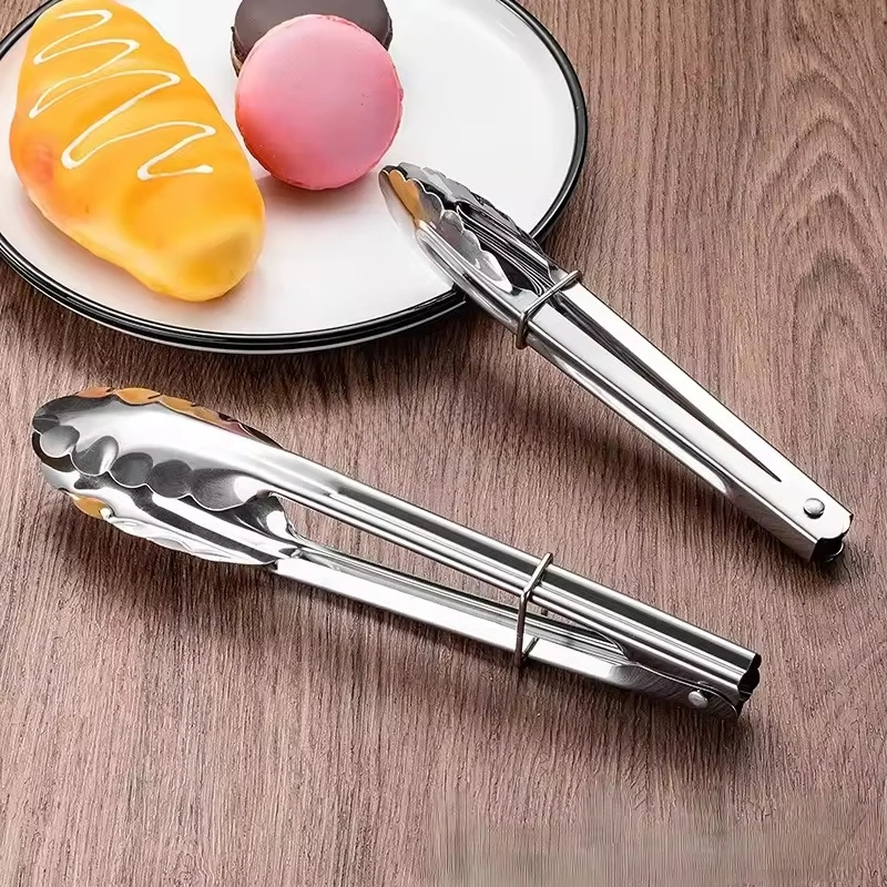 Stainless Steel Kitchen Clamp Baking Tool BBQ Clamp Self-Service Food Clamp Steak Roast Meat Clamp Bread Clamp For Home Goods