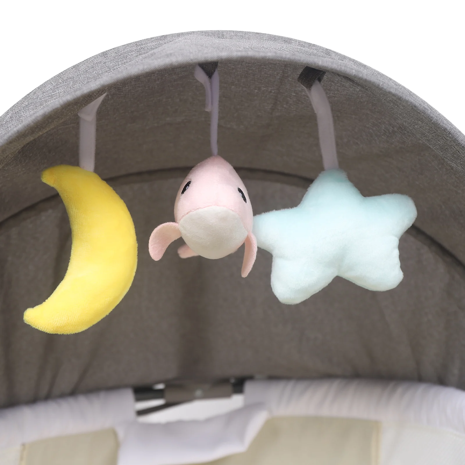 Tragbarer elektrischer Baby-Türsteher mit Fernbedienung automatische Schaukel intelligente Schaukel wiege 5-Gang-Dreimodi Schaukel (grau)