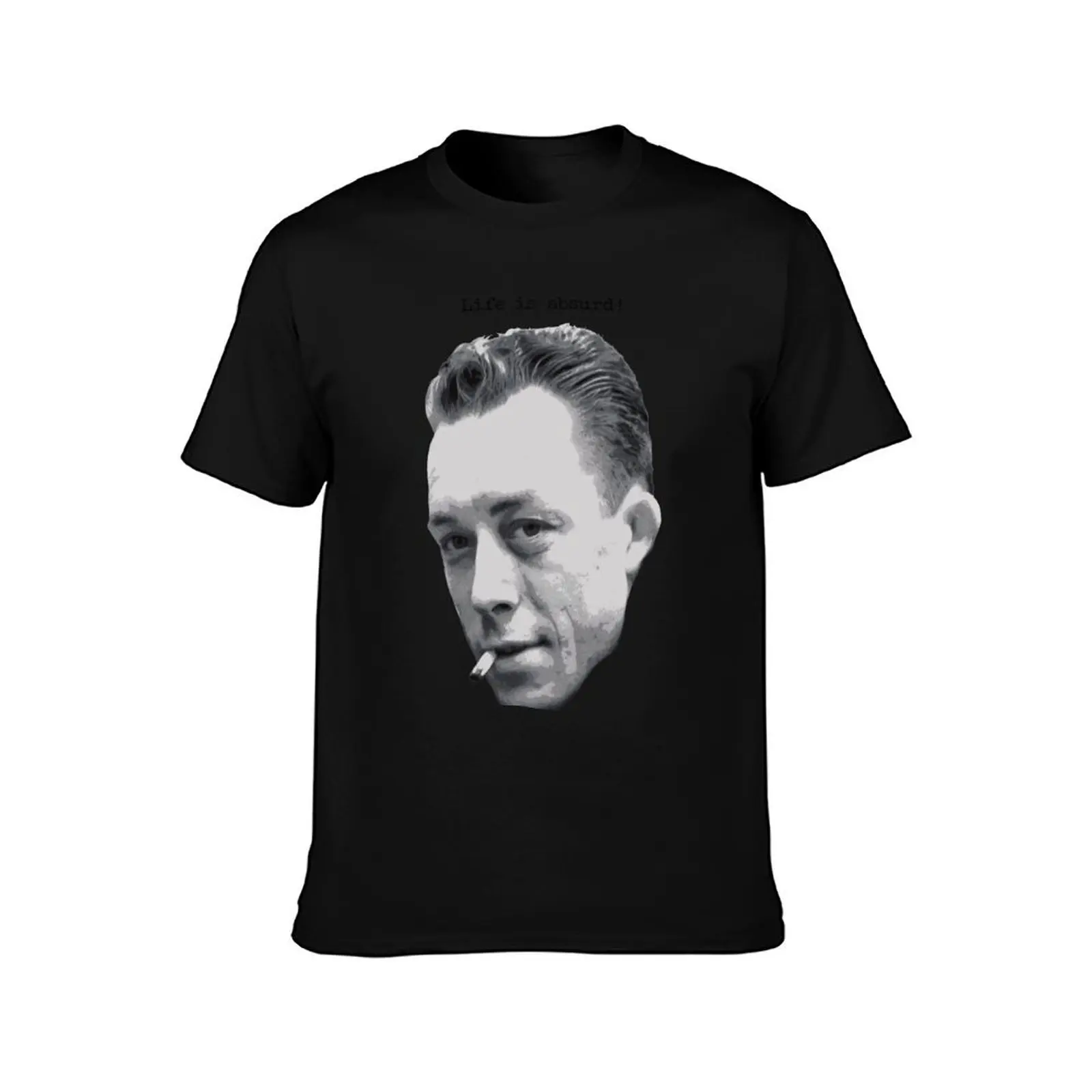 Albert Camus ~ Life is absurd (dark text for light products) T-Shirt Basic Short Sleeve for Men T-Shirt
