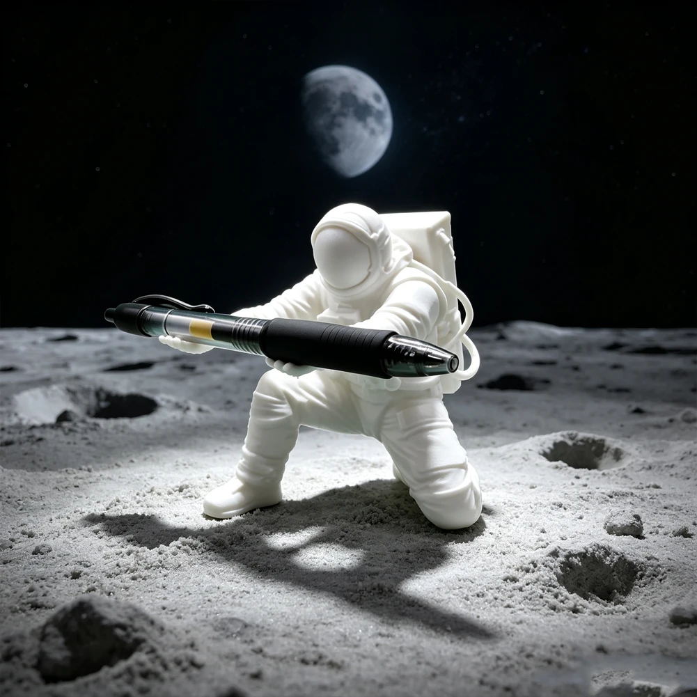 3D Printed Astronaut Pen Holder Creative Space Explorer Pencil Rack Lunar Desk Stationery Organizer Ornament School Office Decor