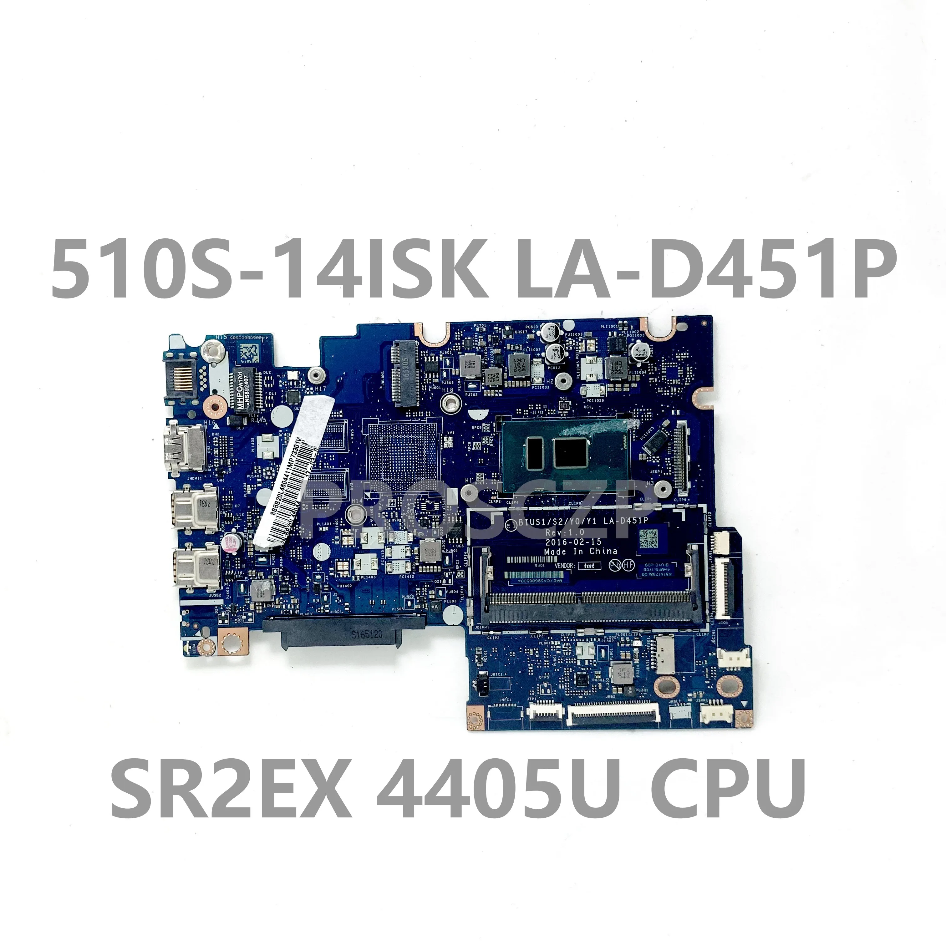 Mainboard BIUS1/S2/Y0/Y1 LA-D451PFor Lenovo Flex4-1470 Yoga 510-14ISK Laptop Motherboard With SR2EX 4405U CPU DDR4 100% Tested