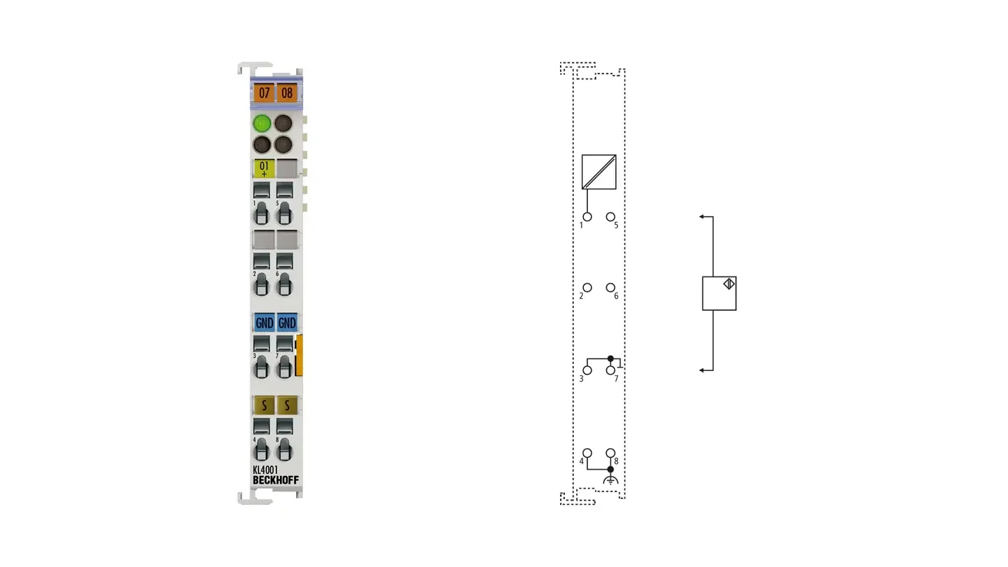 KL4001 BECKHOFF  | Bus Terminal, 1-channel Analog Output, Voltage, 0-10 V, 12 Bit, Differential