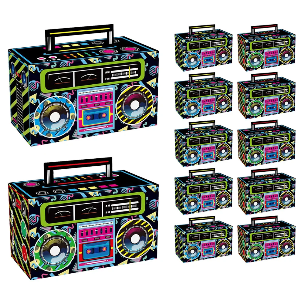 12 Pcs Retro Party Decorations Candy Container Boom Favors Cassette Tape Table Three-dimensional