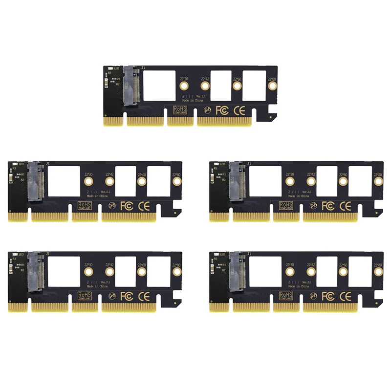 5X M.2 NVME SSD إلى Pcie 4.0 بطاقة محول 64Gbps M-Key Pcie4.0 X16 للكمبيوتر المكتبي PCI-E GEN4