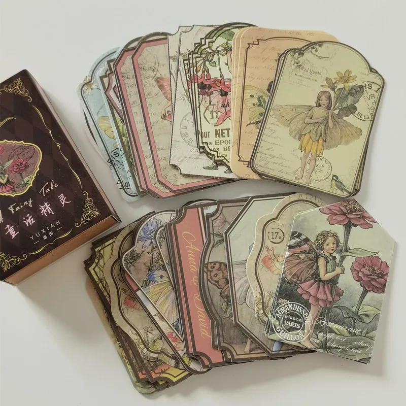 60 Ps Vintage Fairy Tale Flower Materials Washi Paper Plant Sticker Packs Scrapbook Diary Journal Decoration Stationery Stickers