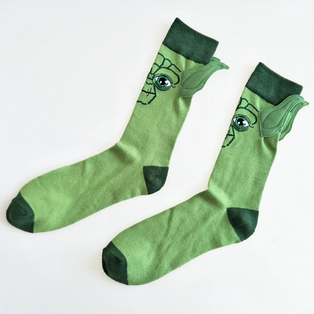 Fashion Anime Socks Cartoon Movie Peripheral Master Yoda Figure Socks Personality Hip Hop Men Women Charm Funny Socks