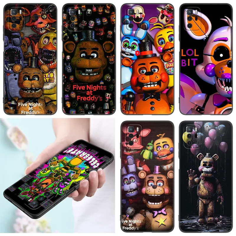 F-Fnaf A-Animatronics Black Silicone Phone Case For Xiaomi Redmi Note 9 10 11 12 13 Pro Plus 11S 4G 11T 5G 9S 10S 12S