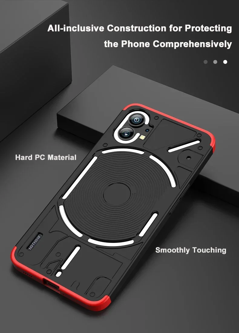 Hülle für Nothing Phone1 360-Grad-Vollschutz, hart, matt, stoßfest, Linsenschutzhülle für Nothing Phone 1 – Detail 2