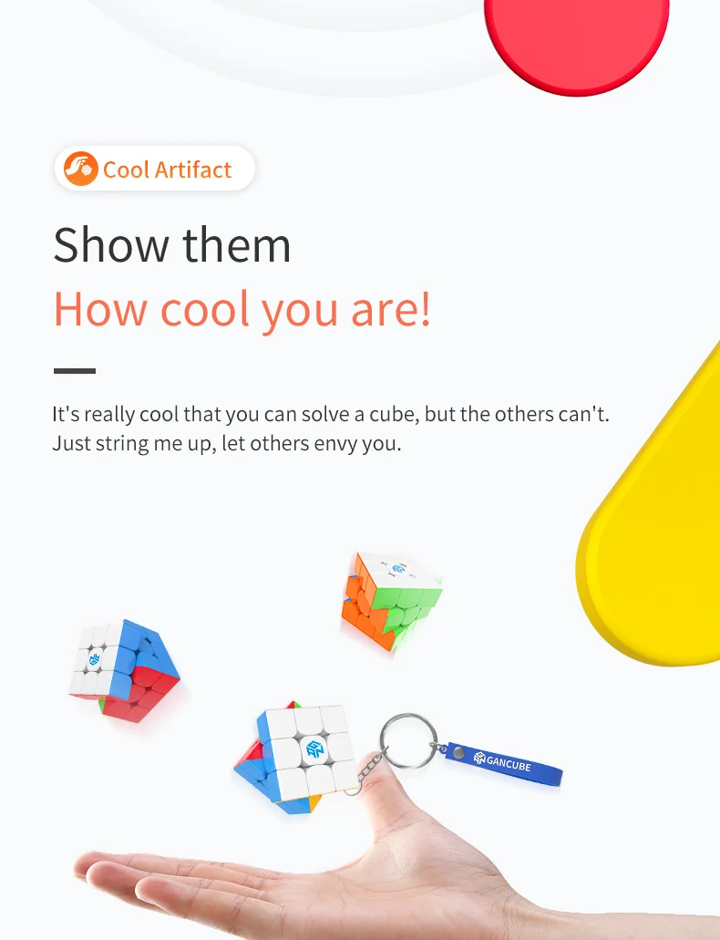 GAN 330 Portachiavi Cubo 3x3x3 Mini Cubo di Velocità Senza Adesivo 3x3 Cubo di Velocità Cubo Magico Professionale Puzzle Giocattoli GAN330 Cubo