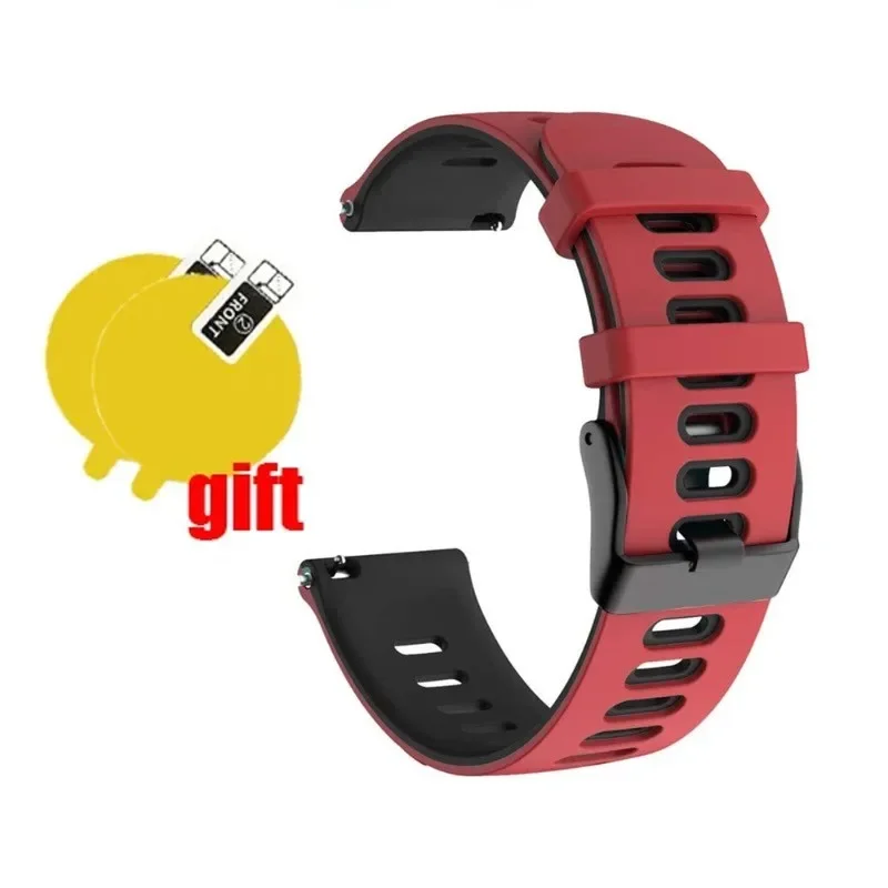 Amazfit Active 2용 화면 보호 필름이 포함된 프리미엄 Quickfit 실리콘 밴드 - 다채로운 스트랩 팔찌 손목밴드