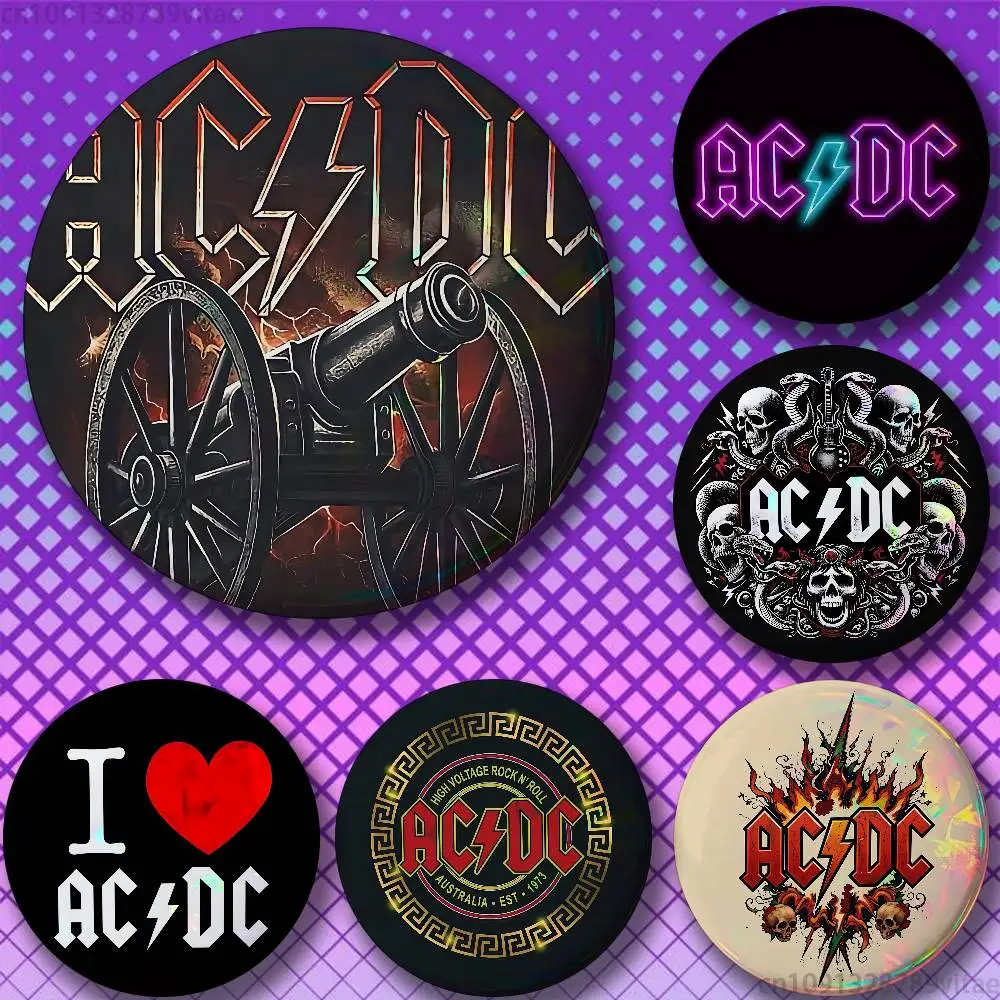 SA-AC Band DC  Pins 58mm Cute Cartoon Badge Handmade Brooches for Backpack Accessories Jewelry Gifts