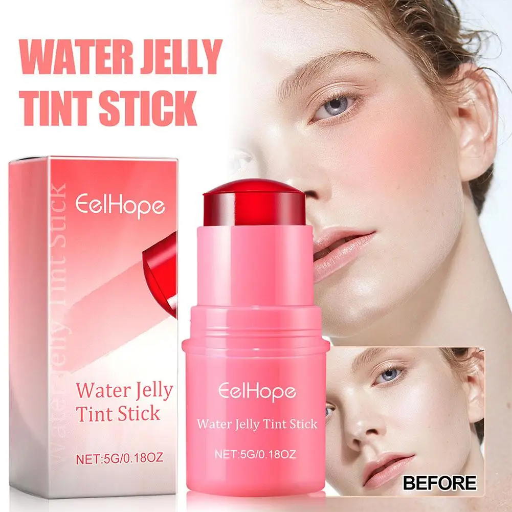 Koelwater Jelly Tint Stick 3 In 1 Wanglip Getint Bevochtigd Blush Stick Ogen Wanglip Fleuren Crème Matte Contour Make-Up Op