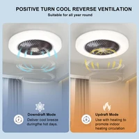 Smart Ceiling Fan Fans With Lights Remote Control Bedroom Decor Ventilator Lamp 52cm Air Invisible Blades Silent 4