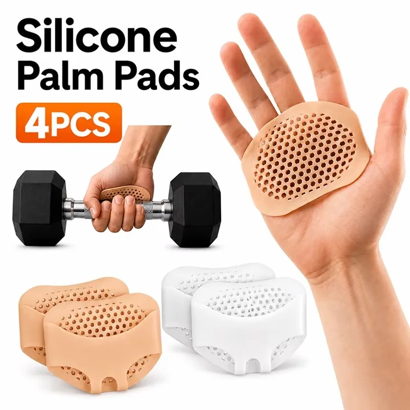 4Pcs Honeycomb Silicone Hand Pads Unisex Reusable Non-Slip Fintess Glove Hand Protection Pads Adult Home Gym Exercise Equipment