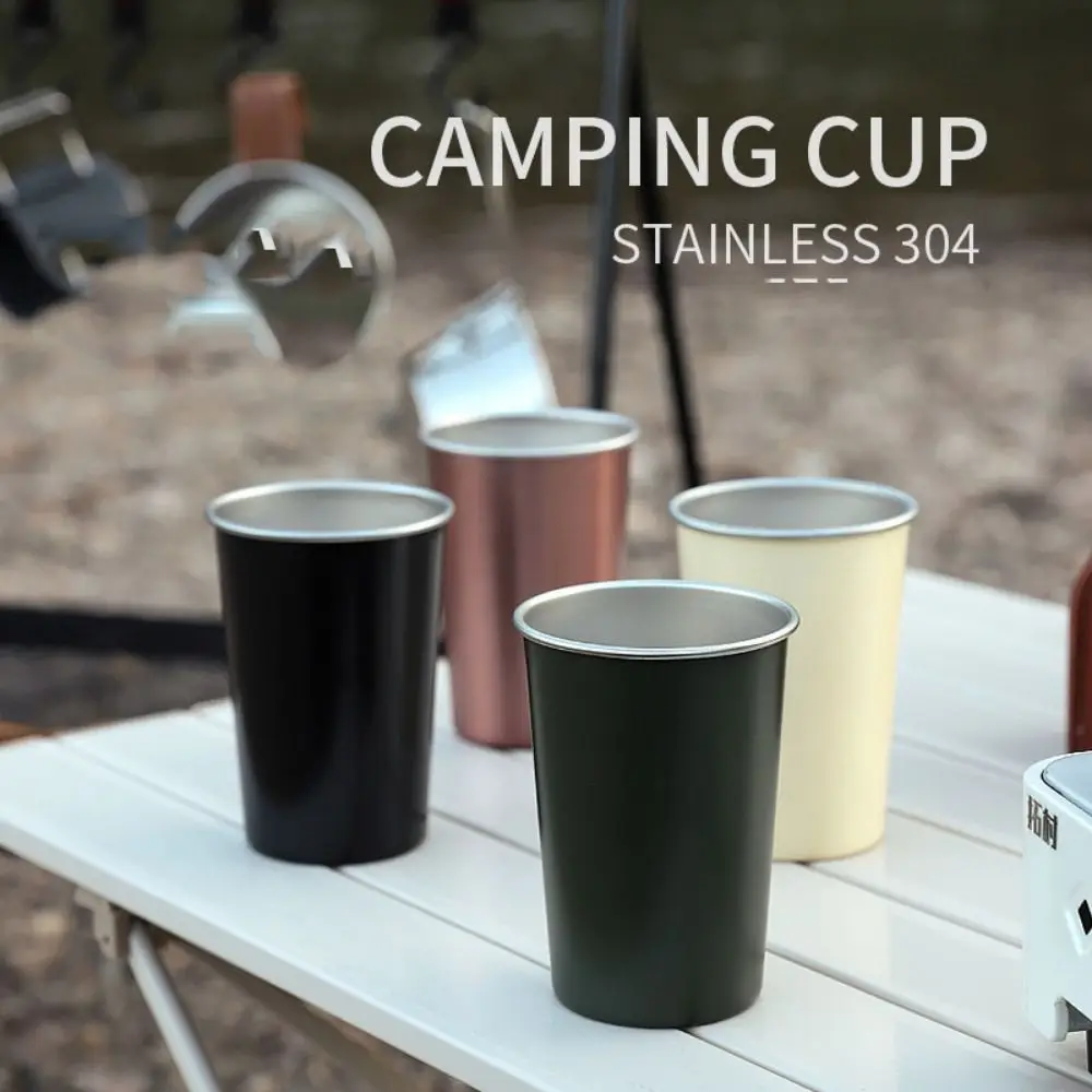 Stainless Steel 304 Camping Cups Anti-corrosion Wear-resistant Hiking Gear Stackable Cup Wine Cup Coffee Cup Outdoor Coffee Cup