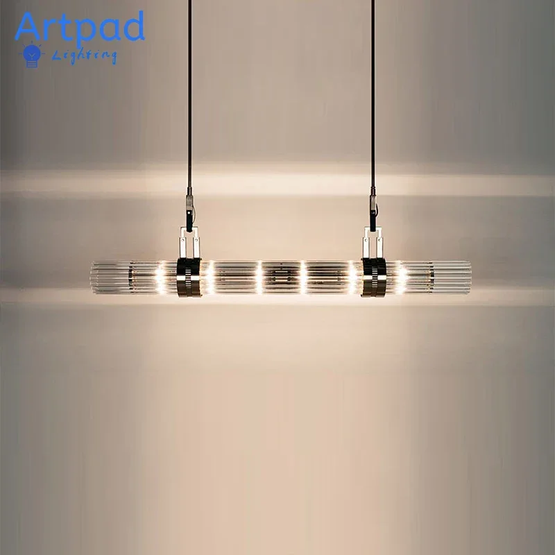 

Restaurant Pendant Light 120cm 150cm 180cm Clear Glass Lampshade Modern Led Hanging Light Living Dining Room Decor Pendant Lamp