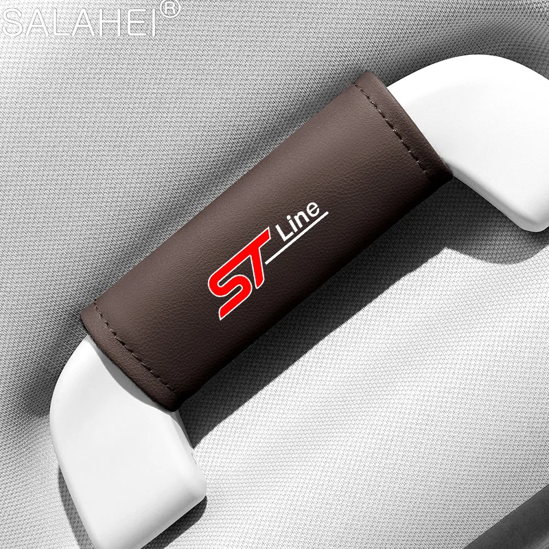 

Car Roof Armrest Decoration Soft Leather Pull Handle Gloves For Ford STLine Bronco Focus MK2 MK3 MK4 SHELBY Mondeo Mustang GT