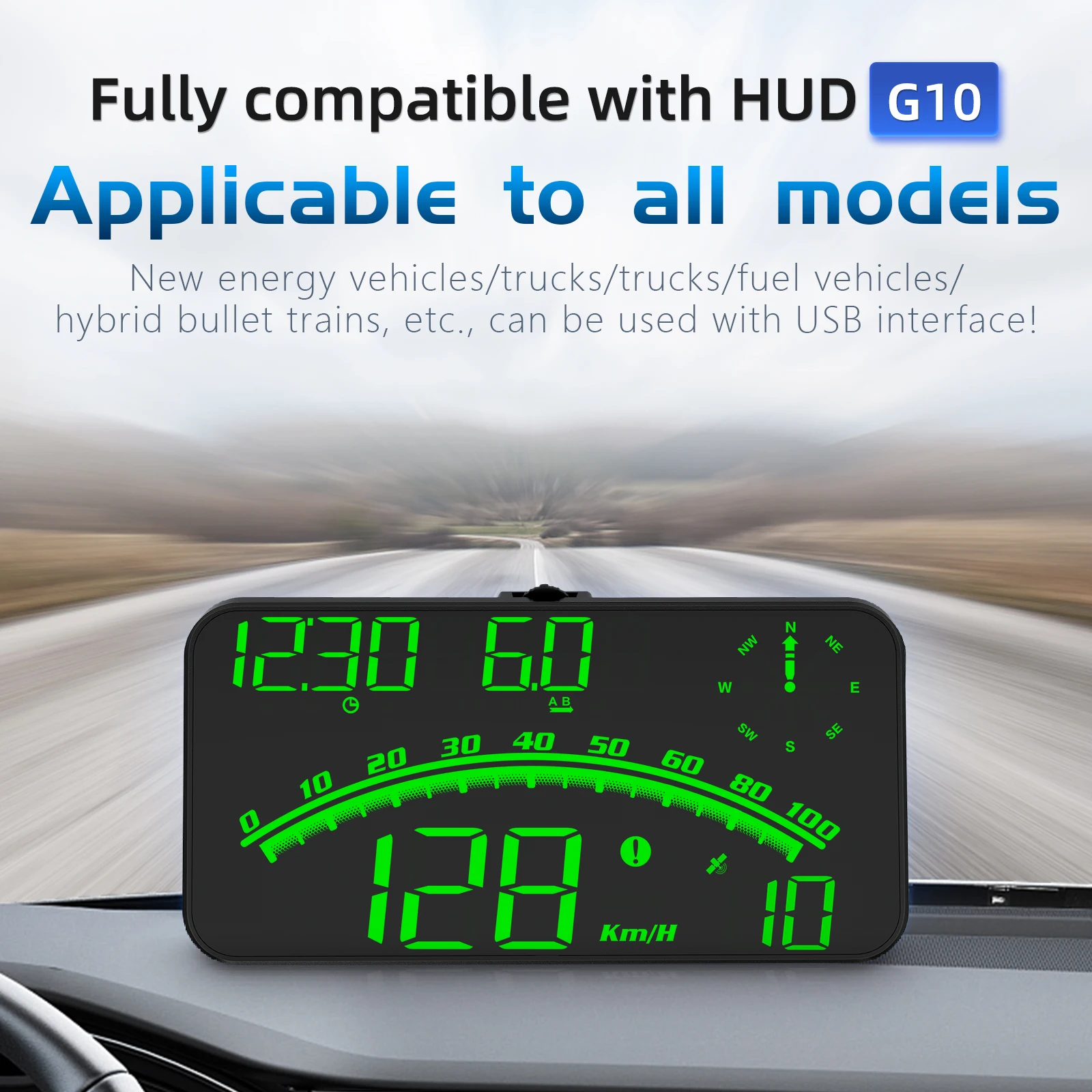 

4.5" Digital Heads Up Display for cars Universal Dual System HUD speedometer for car GPS Overspeed Alarm for All Vehicle