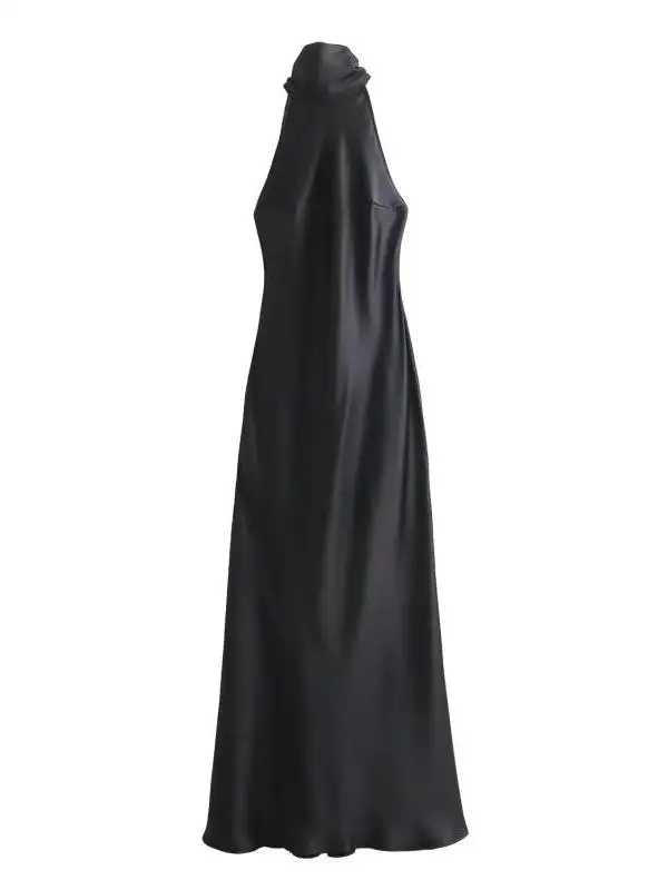 Ele Sexy Bodycon Silk Satin Dr Hanging Ne Evening Gown Women's Faion Spring Summer Autumn Season without Sve
