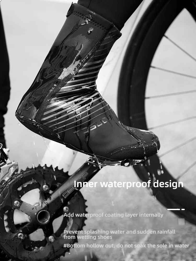 TOSUOD Winter Waterproof Cycling Shoe Cover Reflective Thermal Elastic Rainproof Bike Shoe Cover Cycling Overshoes Boot Covers